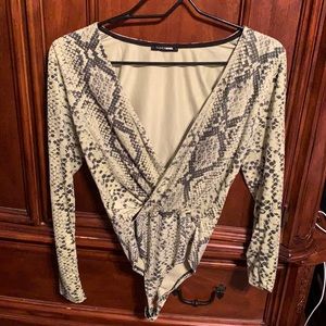 Light Green Snake Print Bodysuit